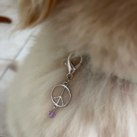beaddazzled Other - ☮️Silver peace pet charm